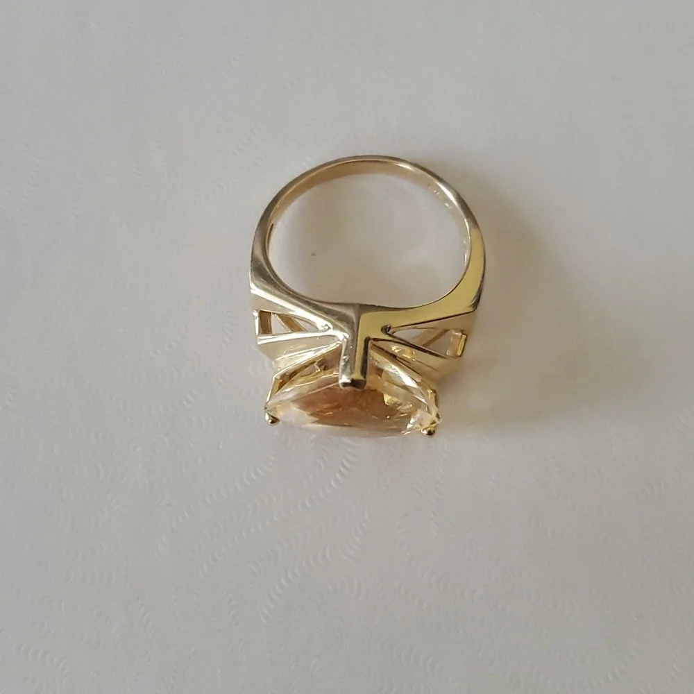 Vintage, 4ct. Citrine & 14kt Gold Ring - Picture 4 of 6